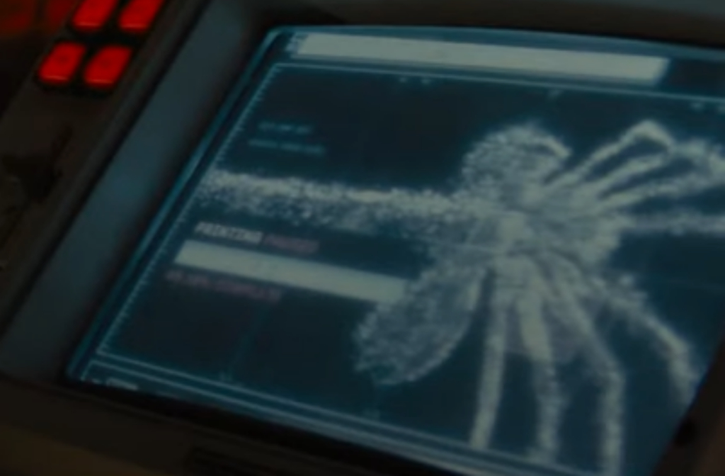 Un "abrazacaras" o "facehugger" visto en una pantalla de un terminal